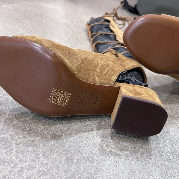 SAINT LAURENT BABIES KNEE HEIGHT GLADITATOR SANDALS - Picture 11 of 13